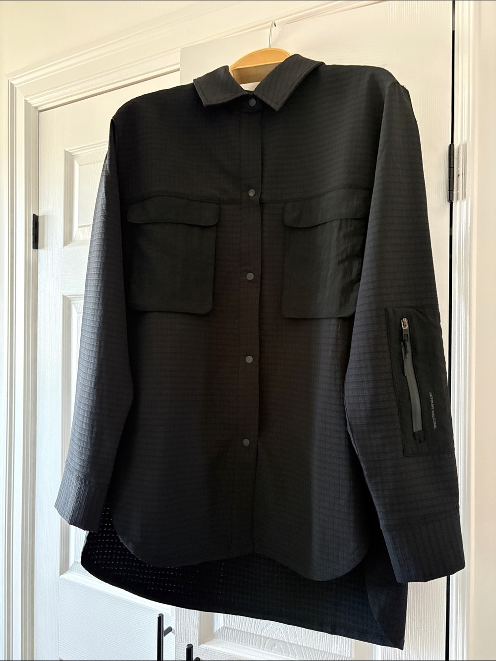 lululemon athletica Black Utility Shirt-Jacket with Sleeve Zip Pocket
